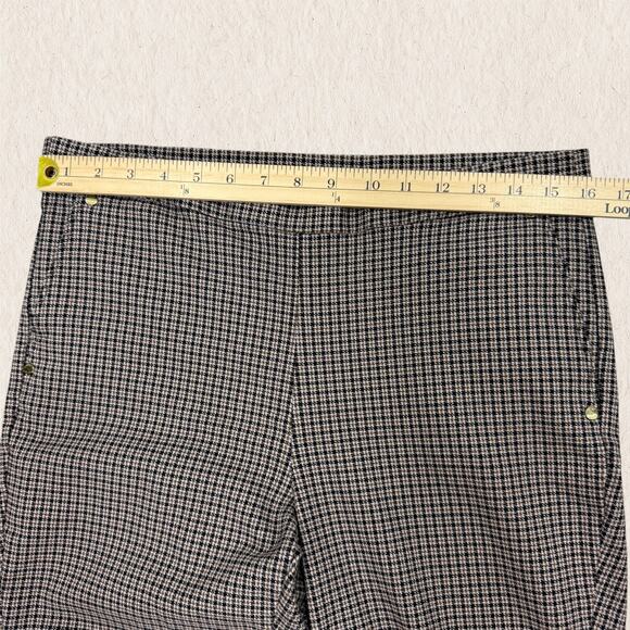 Anne Klein Pants Size L - Brown Houndstooth Check Slim Trousers Fall Workwear - Picture 11 of 12